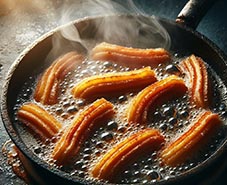 Sartén friendo churros